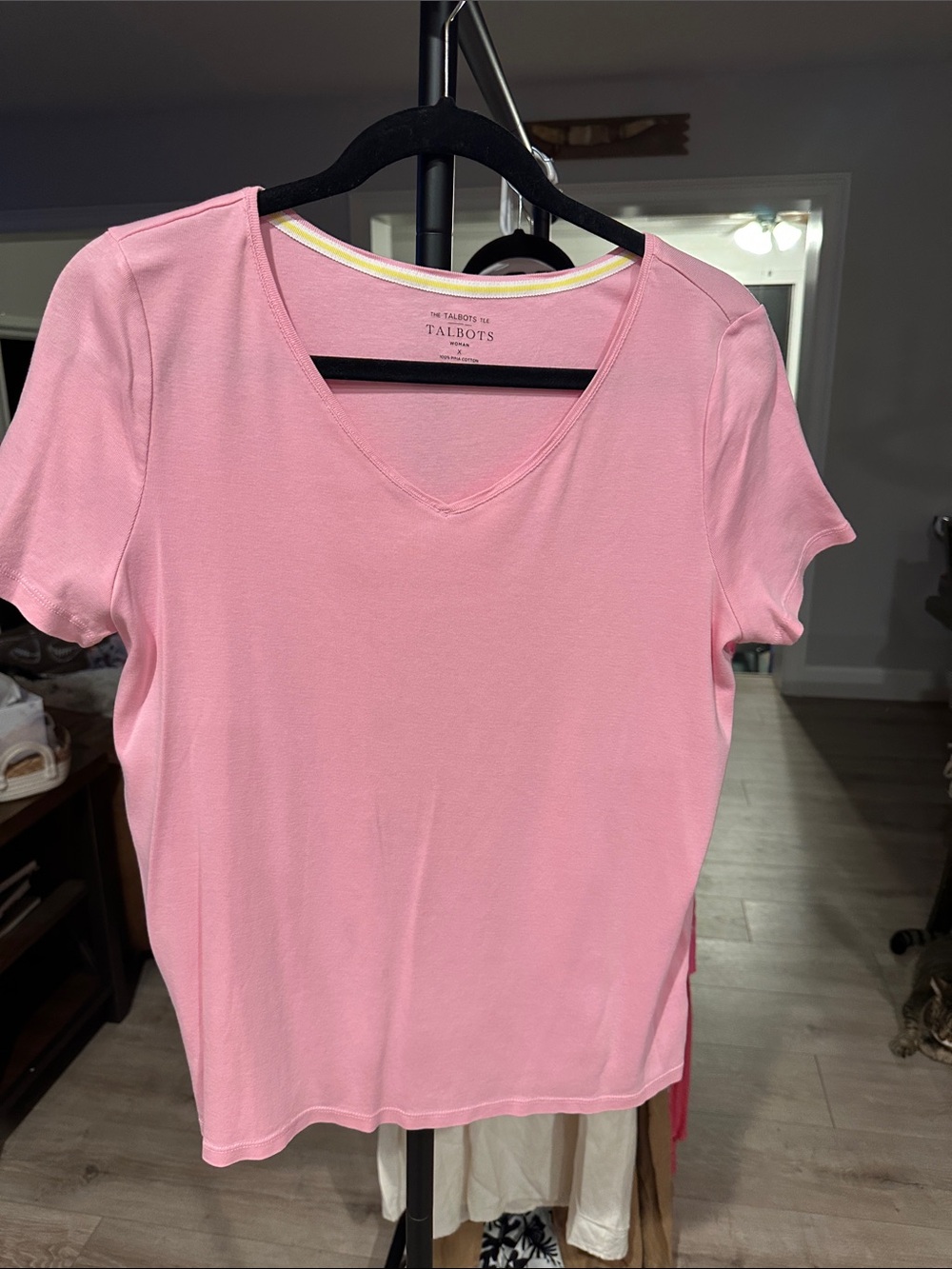 Talbots Pink V-Neck Short Sleeve Tee